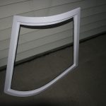 Photo of wrap around boat windshields