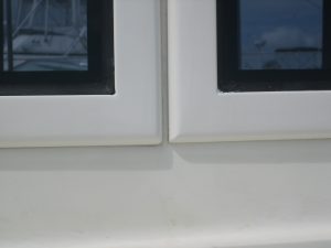 Hatteras Double Cabin Boat Window Replacement Photo of Boat Windows on Hatteras 43'
