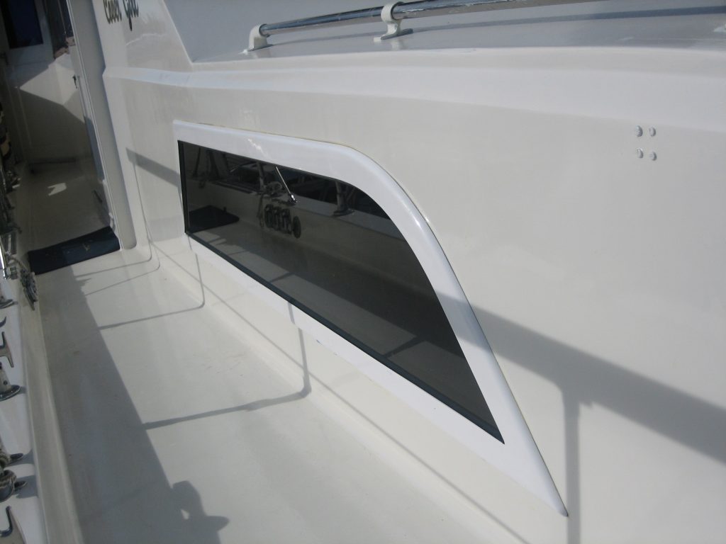 Lookout Boat Windows: 53 Foot Hatteras motor yacht galley window