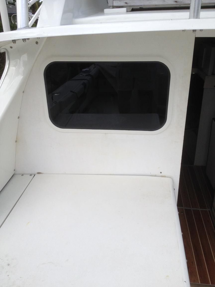 Bertram bulkhead boat window