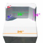fiberglass center console top view with measurements